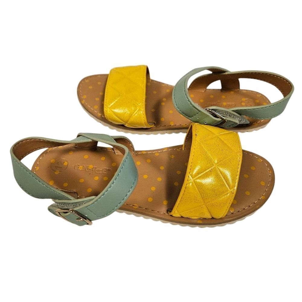Kids Cat & Jack Yellow and Green Sandals sz 12